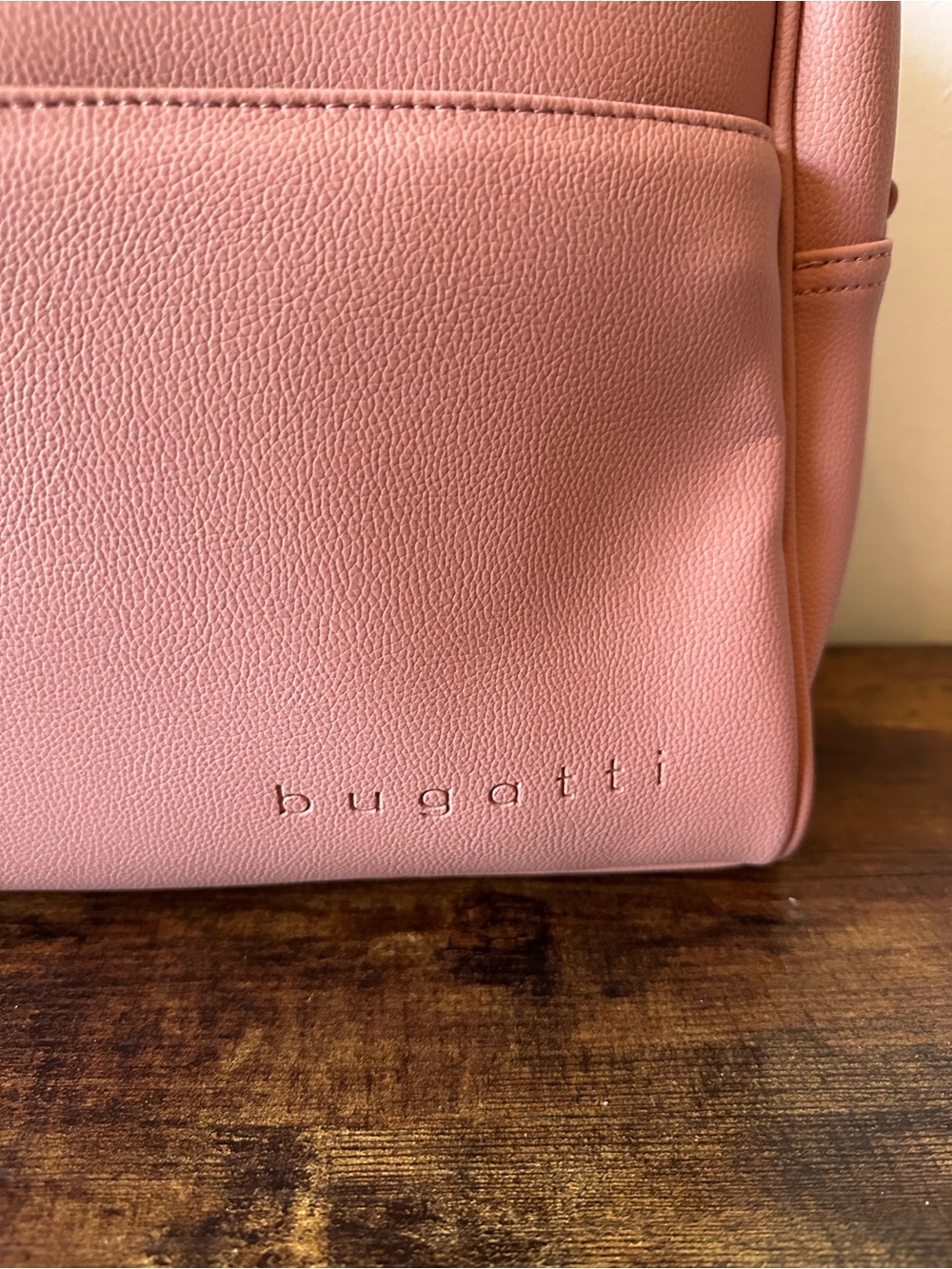 Bugatti Lagos Pink Duffle Bag Weekender with Crossbody Strap Faux Leather NWT - Picture 2 of 10